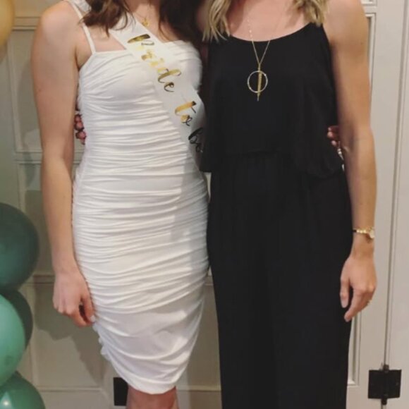 Revolve Superdown White Ruched Dress- size S - Picture 6 of 6